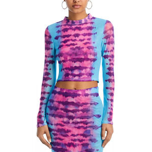 Rococo Sand Womens Opal Mock Neck Crop Top Turquoise Size XL 16030